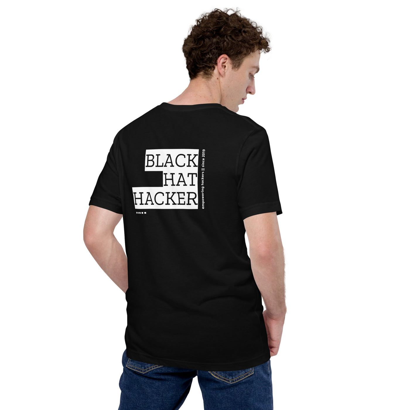 Black Hat Hacker V9 Unisex t-shirt ( Back Print )