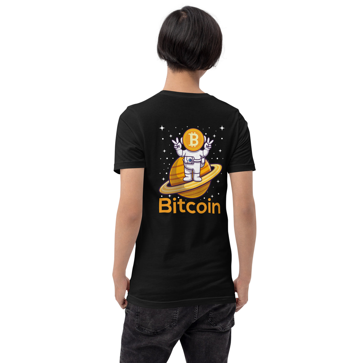 Bitcoin Satan Astronaut - Unisex t-shirt ( Back Print )