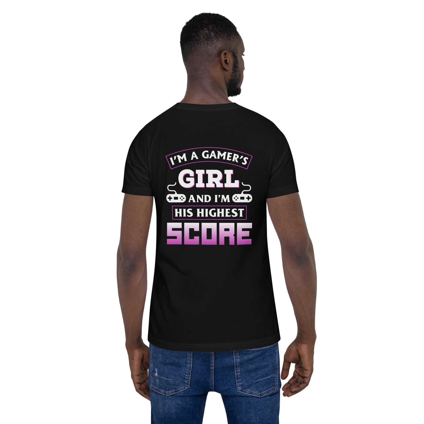 I am a Gamer's Girl, I'm his Greatest Achievement Purple edition - Unisex t-shirt