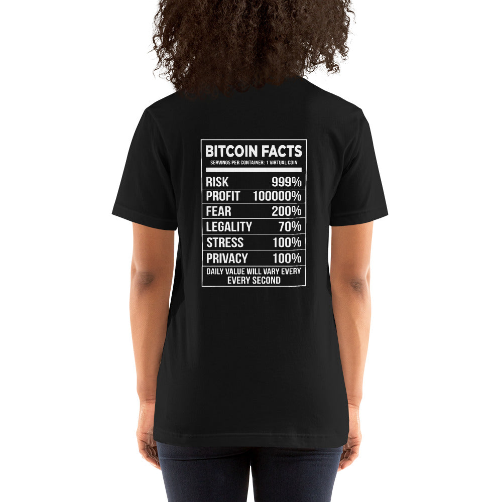 Bitcoin Facts - Unisex t-shirt ( Back Print )