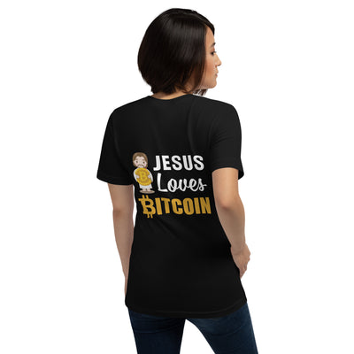 Jesus loves Bitcoin - Unisex t-shirt ( Back Print )
