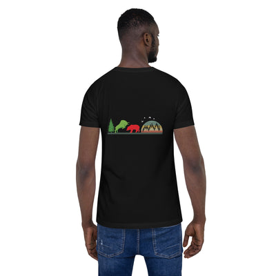 Pine tree Green Bull Read Bear Trading - Unisex t-shirt ( Back Print )