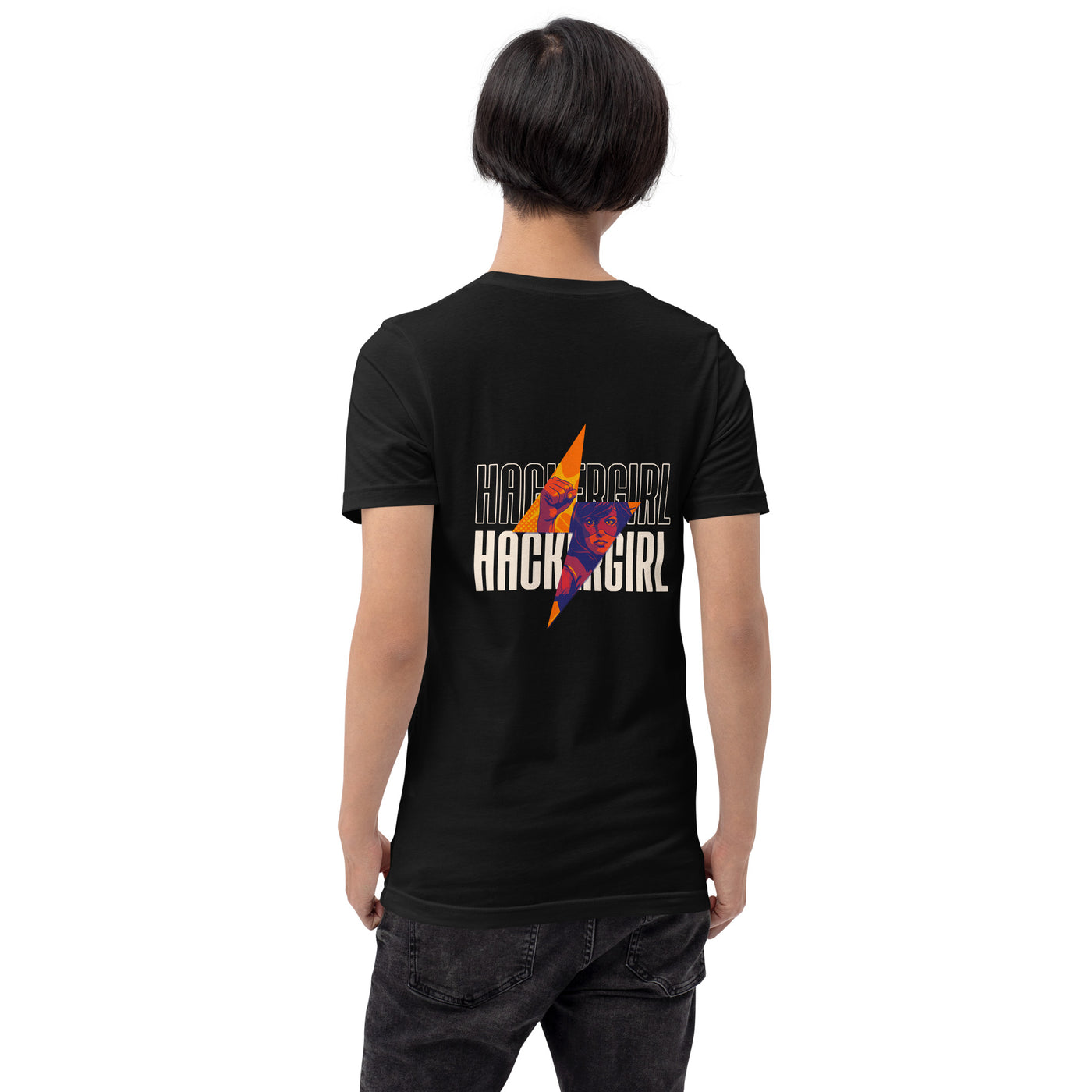 Hacker Girl V1 - Unisex t-shirt ( Back Print )