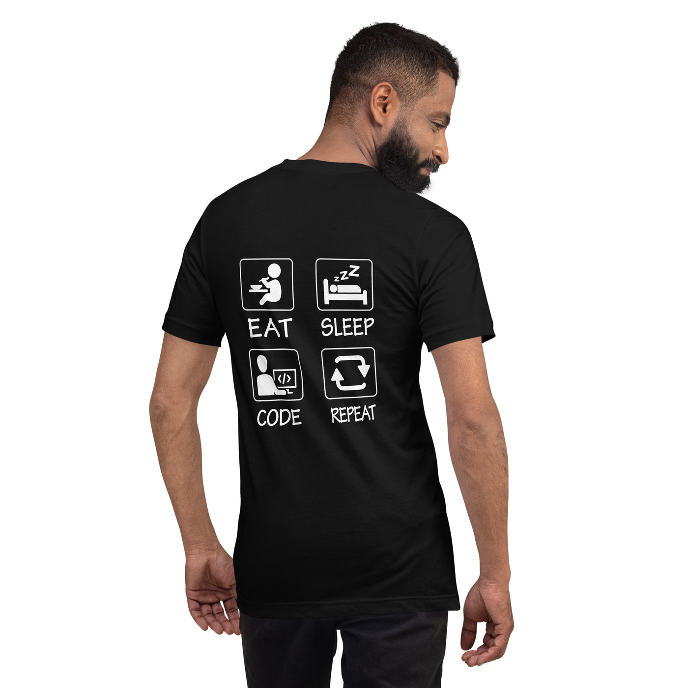 Eat, Sleep, Code, Repeat V1 - Unisex t-shirt ( Back Print )
