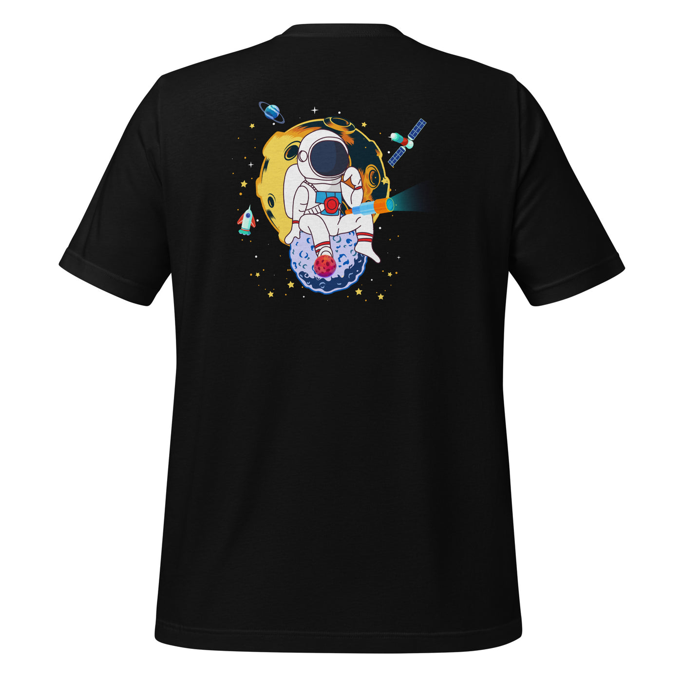 Astranaut catching stars - Unisex t-shirt  ( Back Print )