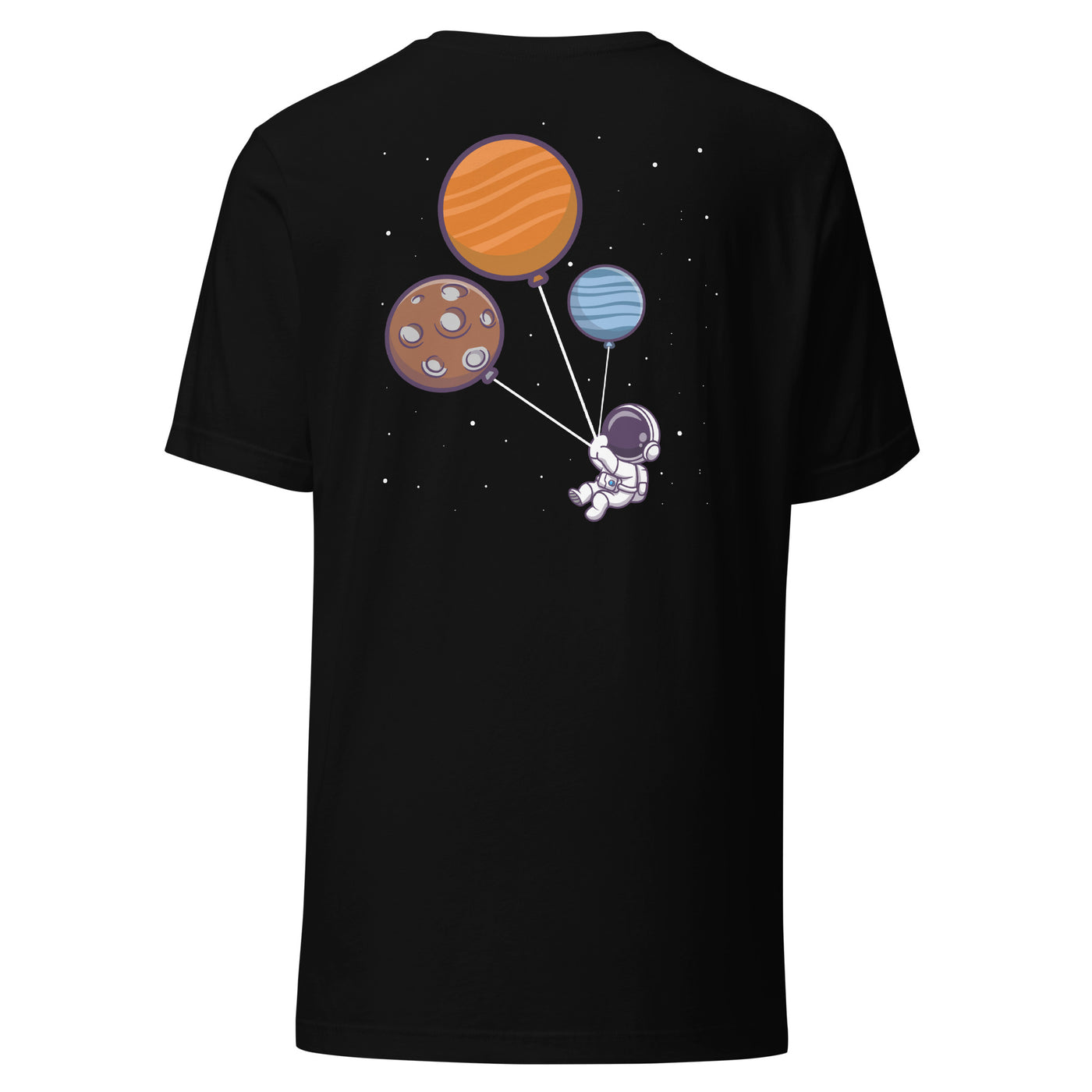 Astronaut with Balloons in Space - Unisex t-shirt ( Back Print )