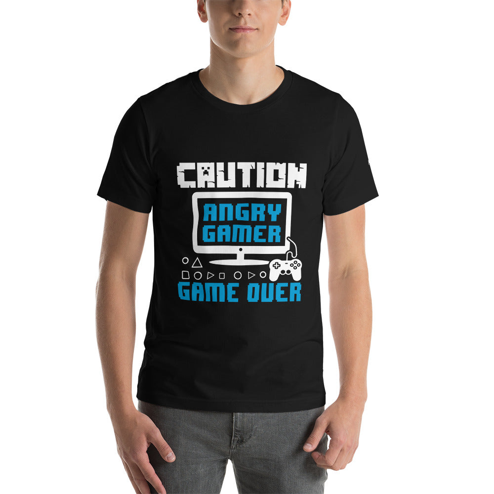 Caution! Angry Gamer Unisex t-shirt
