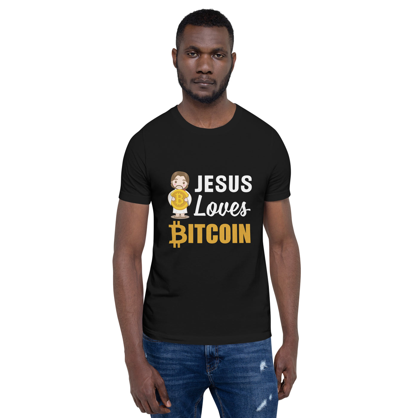 Jesus loves Bitcoin - Unisex t-shirt