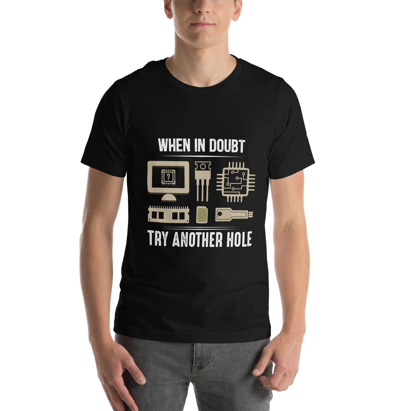 When in doubt, Try another hole V1 - Unisex t-shirt