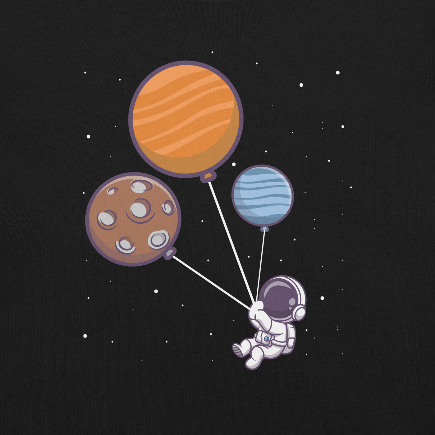 Astronaut with Balloons in Space - Unisex T-shirt