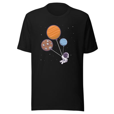 Astronaut with Balloons in Space - Unisex T-shirt