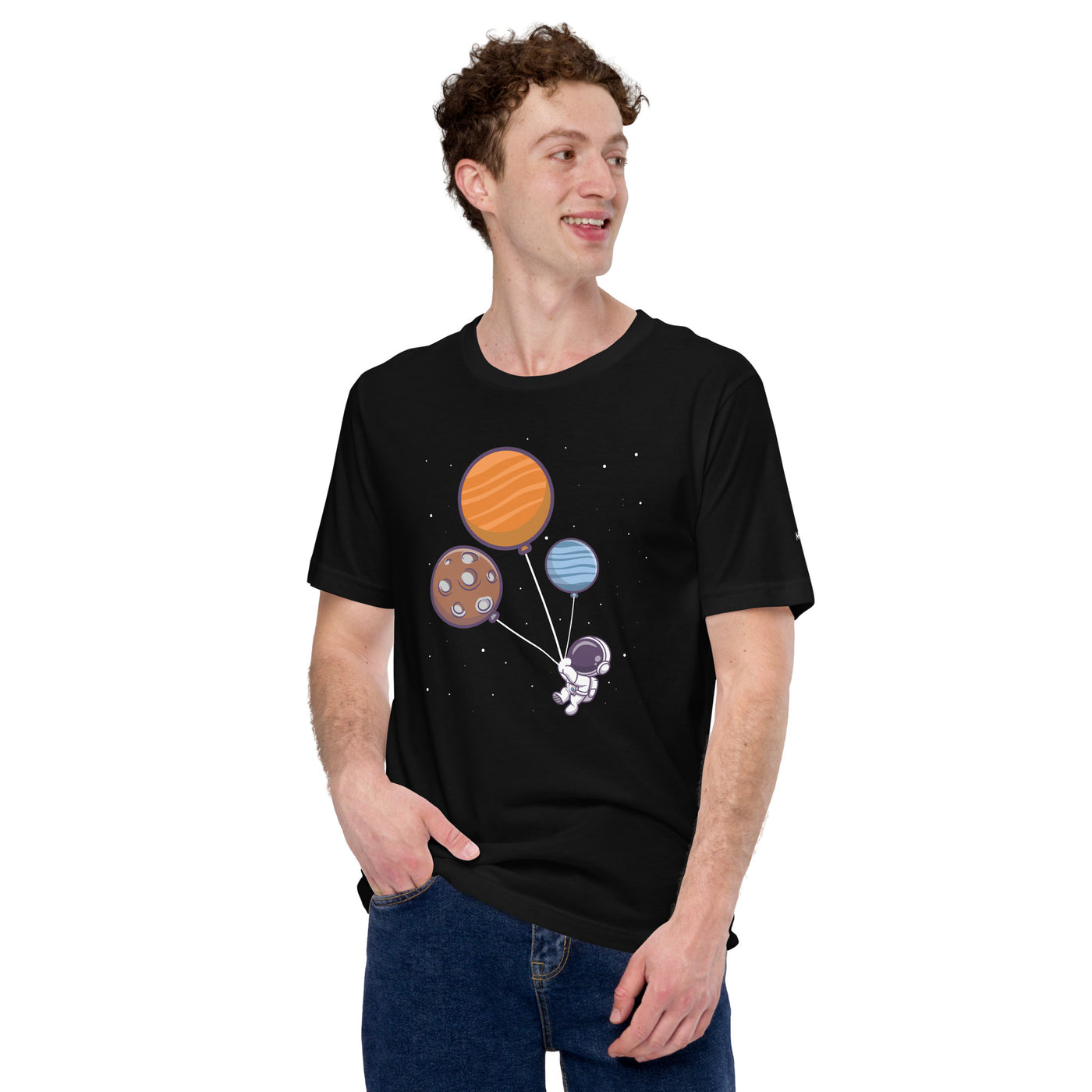 Astronaut with Balloons in Space - Unisex T-shirt