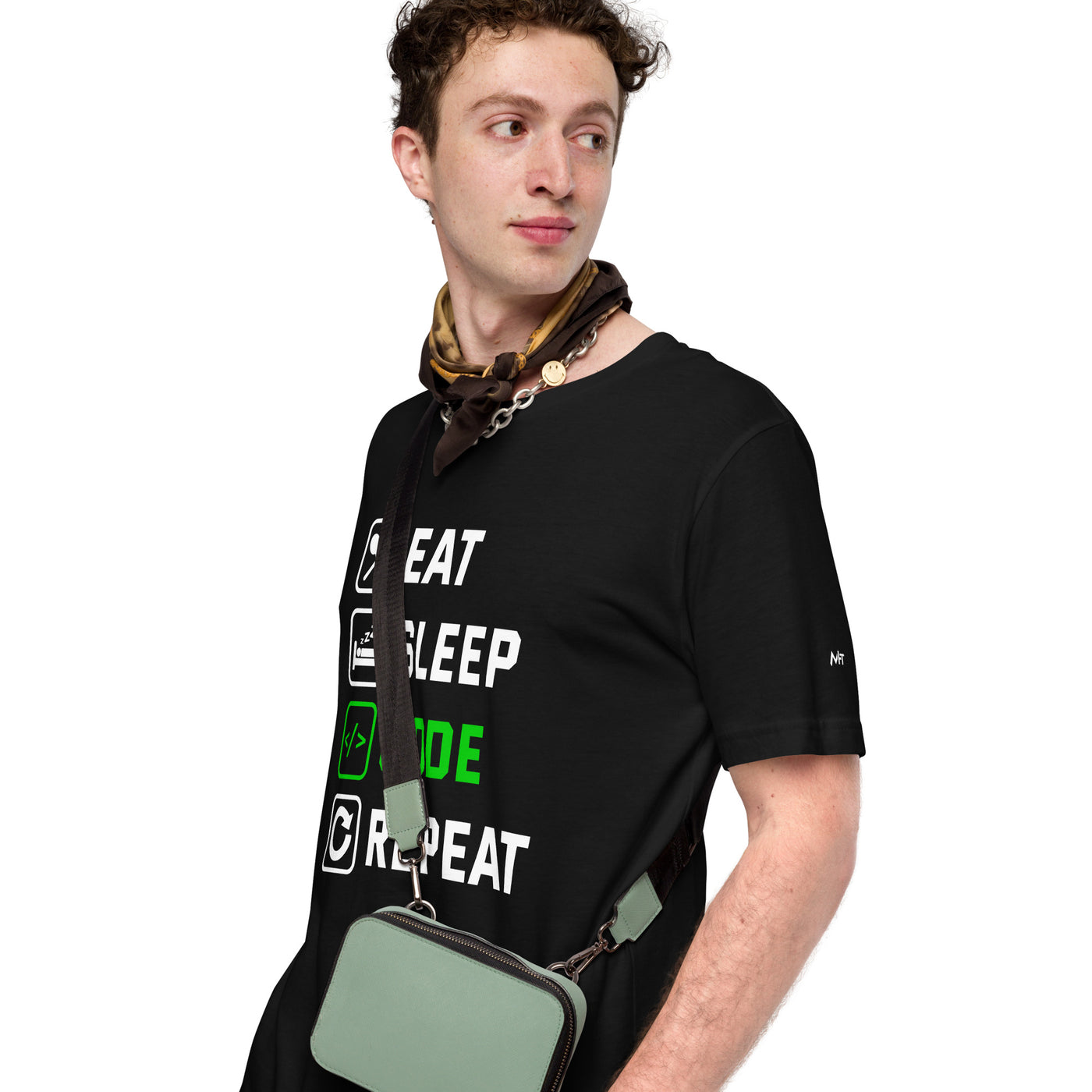 Eat Sleep Code Repeat (Mahfuz) Unisex t-shirt