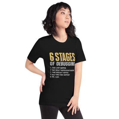 6 Stages of Debugging Yellow V Unisex t-shirt