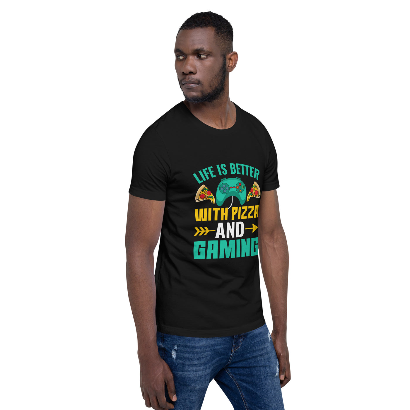 Life is Better With Pizza and Gaming Rima 14 - Unisex t-shirt