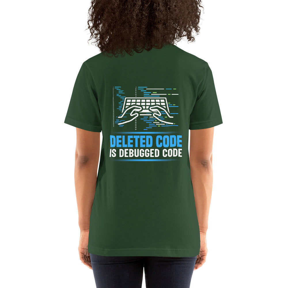 Deleted Code is Debugged Code Unisex t-shirt ( Back Print )