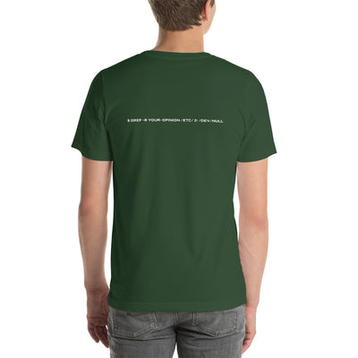 Grep r your Opinion etc 2 devnull  V2 - Unisex t-shirt ( Back Print )