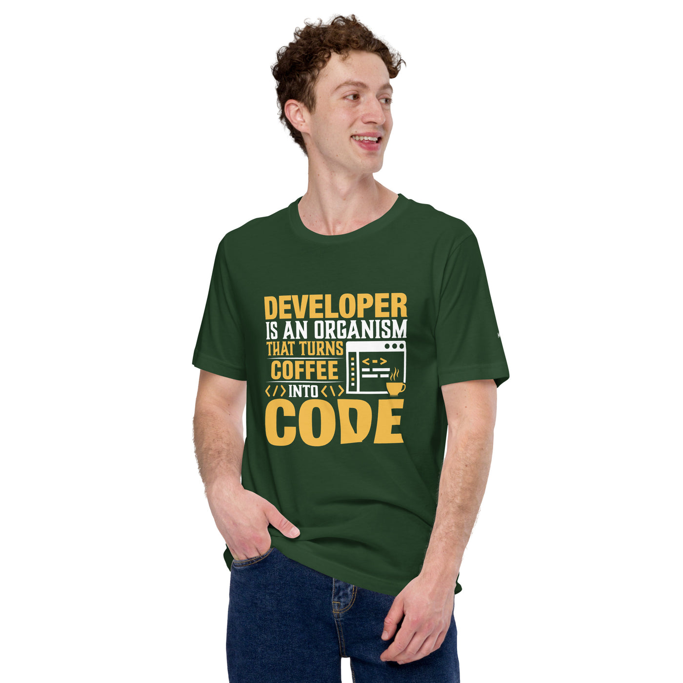 Developer is an Organism that turns Coffee into Code Unisex t-shirt