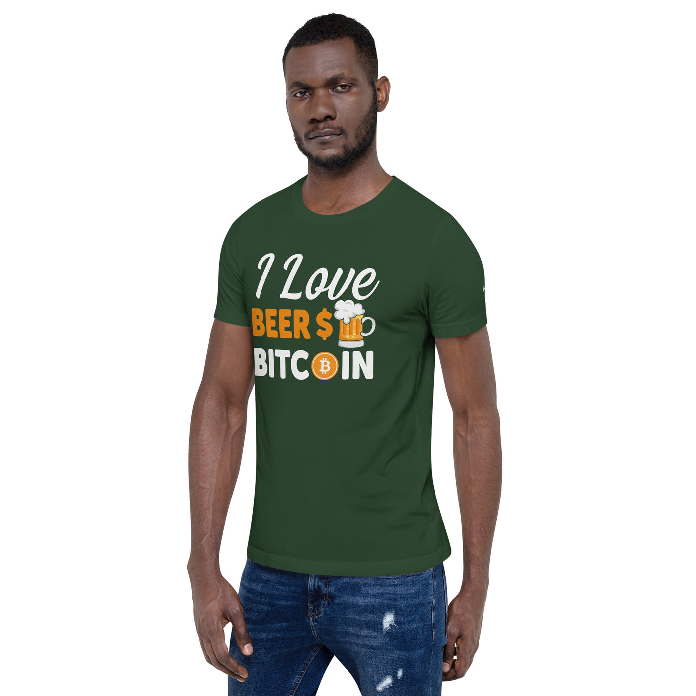 I Love Beer and Bitcoin Unisex t-shirt  ( Back Print )