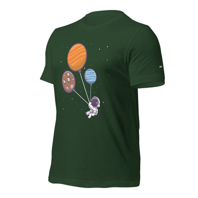 Astronaut with Balloons in Space - Unisex T-shirt