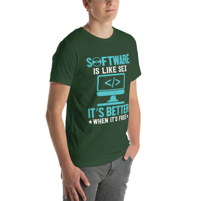 Software is like Sex - Blue Unisex t-shirt