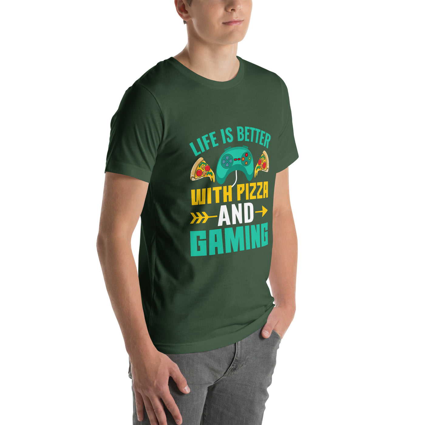 Life is Better With Pizza and Gaming Rima 14 - Unisex t-shirt