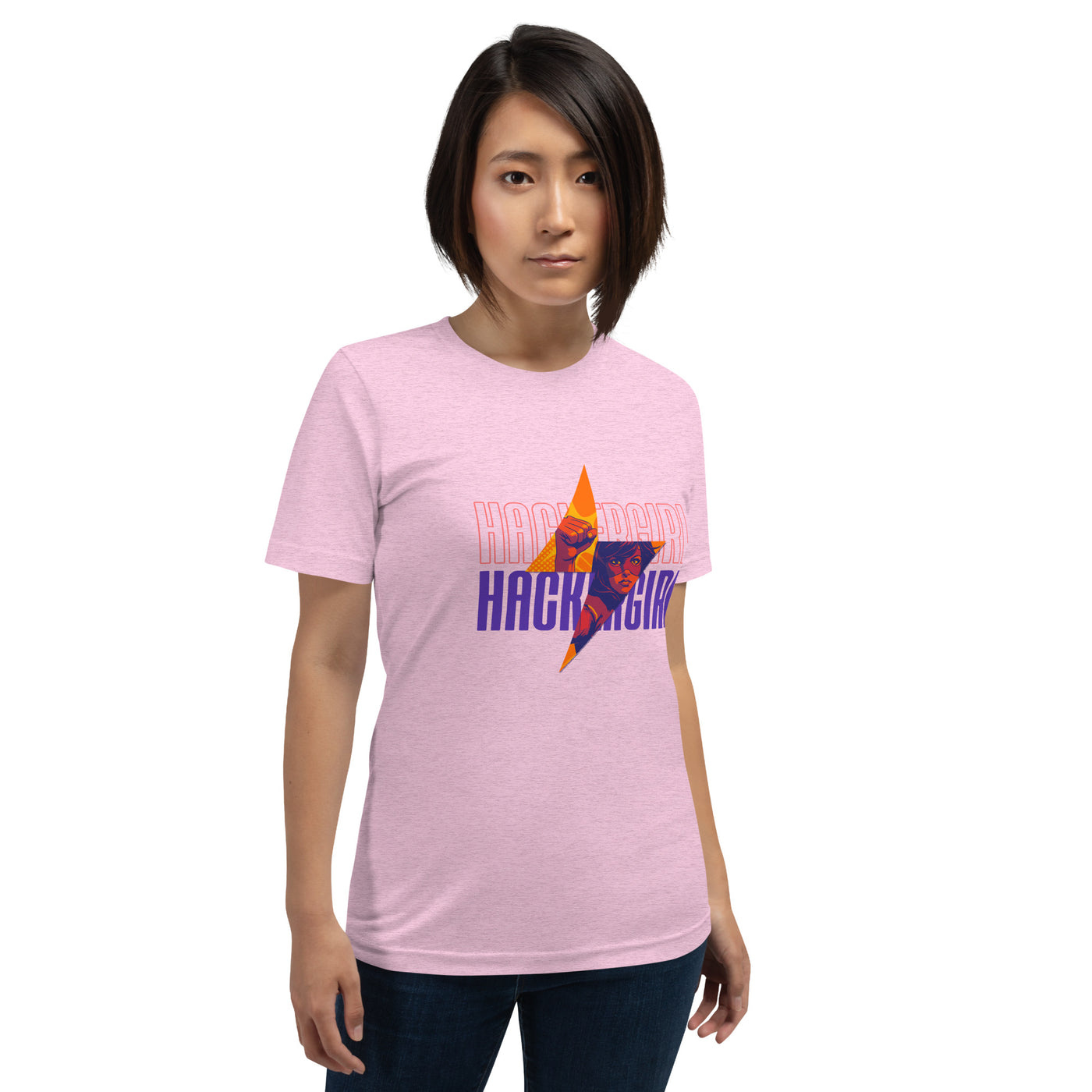 Hacker Girl V1 in Dark Color Text  - Unisex t-shirt