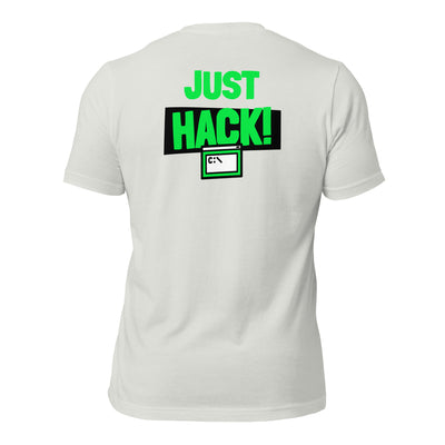 Just Hack (Green text) - Unisex t-shirt (back print)