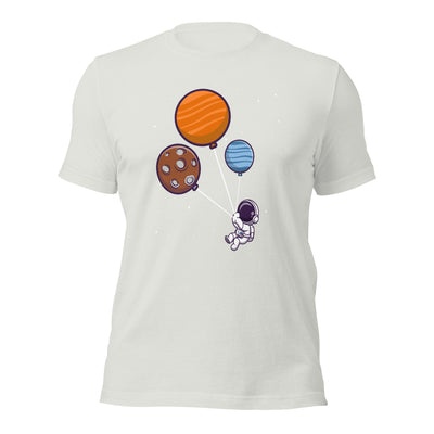 Astronaut with Balloons in Space - Unisex T-shirt