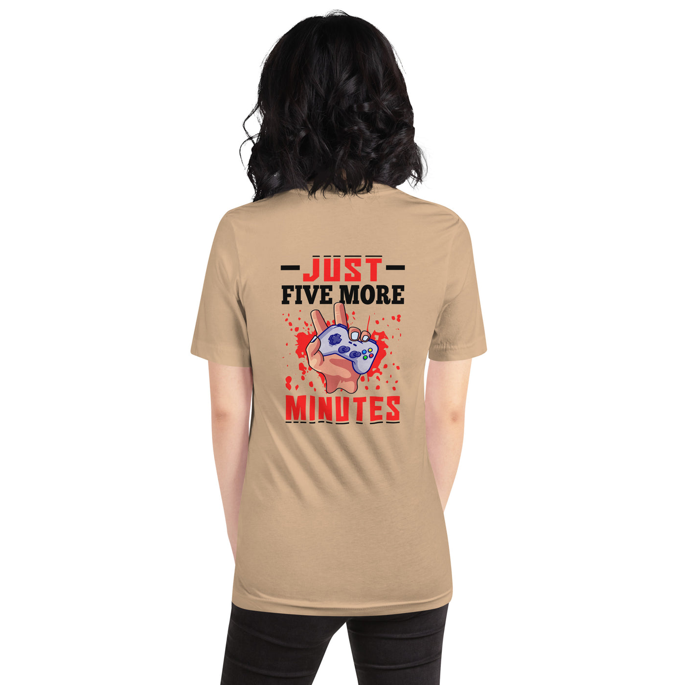 Just 5 more Minutes Rima in Dark Text - Unisex t-shirt ( Back Print )