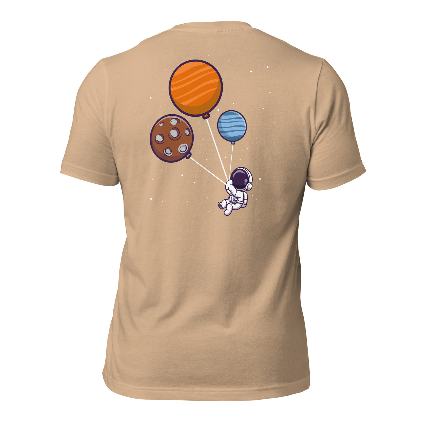 Astronaut with Balloons in Space - Unisex t-shirt ( Back Print )