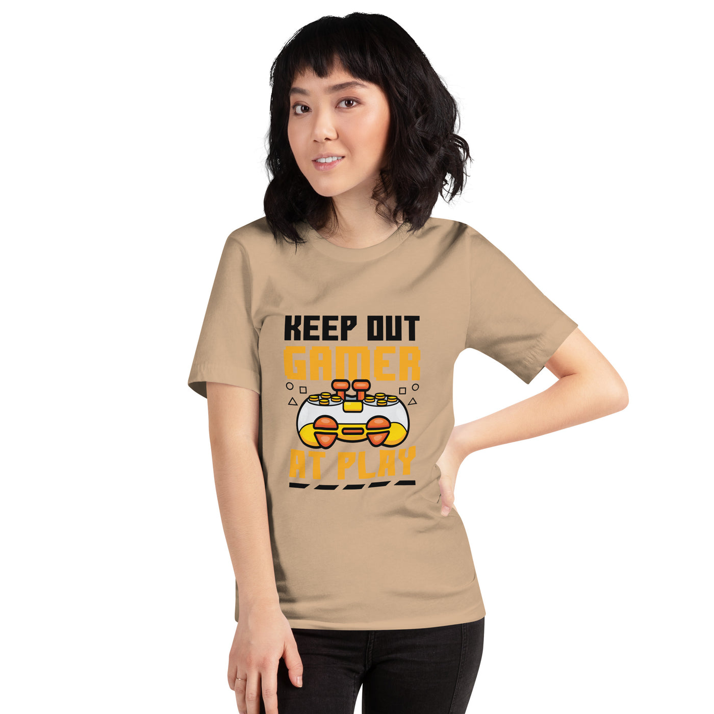 Keep Out Gamer At Play Rima 7 in Dark Text - Unisex t-shirt ( Back Print )