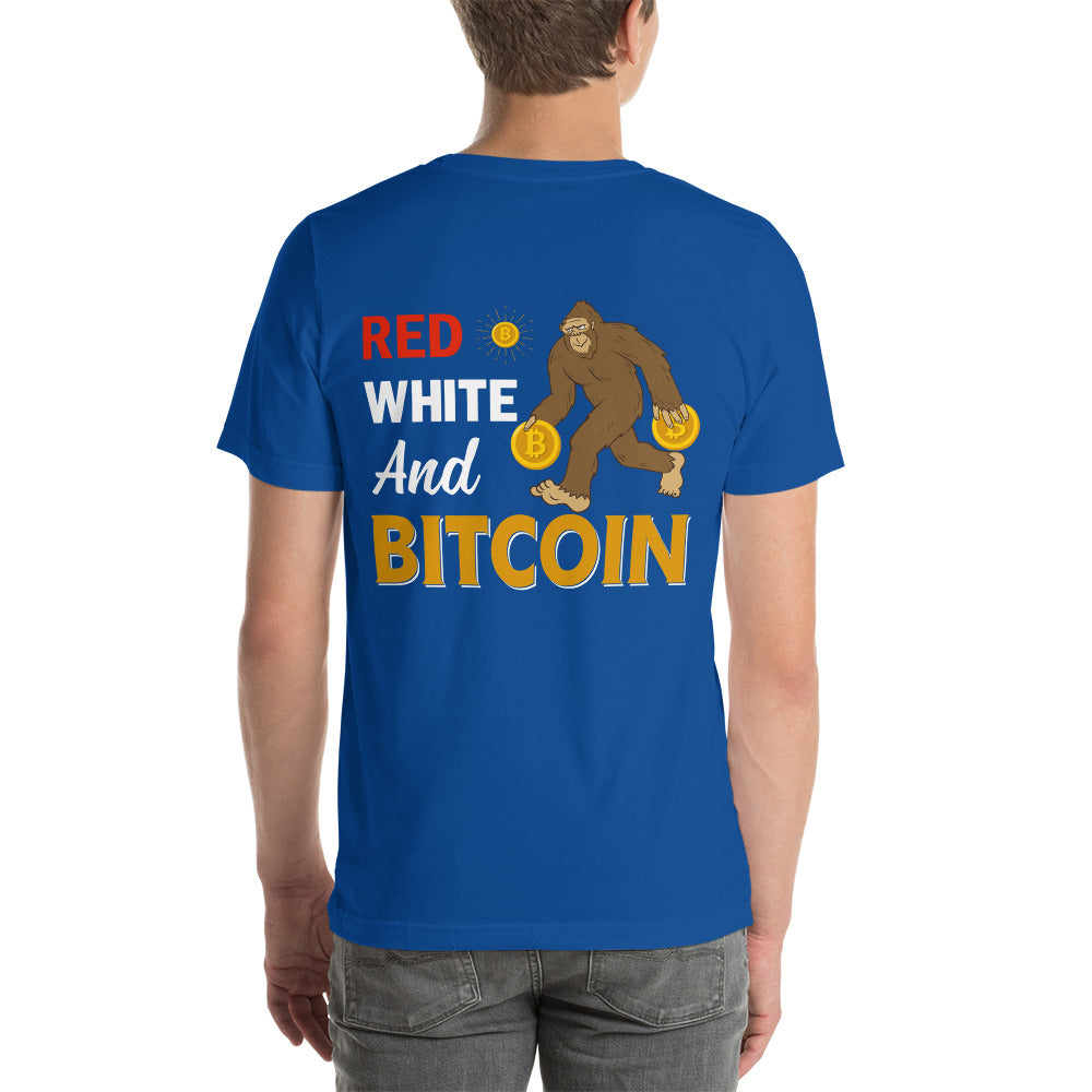 Red, White and Bitcoin - Unisex t-shirt ( Back Print )