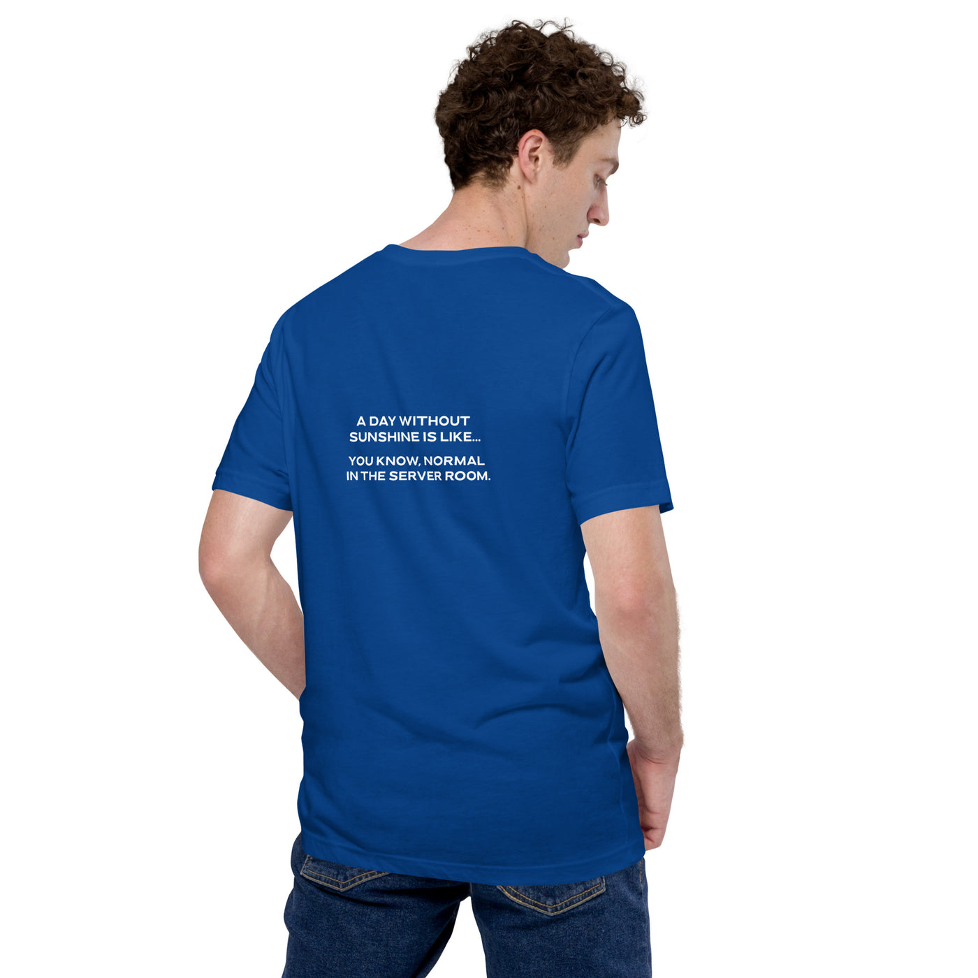 A day without sunshine is like you know, normal in the server room V1 - Unisex t-shirt ( Back Print )