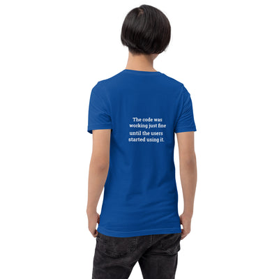 The code was working just fine until the users started using it V1 - Unisex t-shirt ( Back Print )