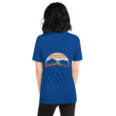 Bull Bear Fight in Sunset - Unisex t-shirt ( Back Print )