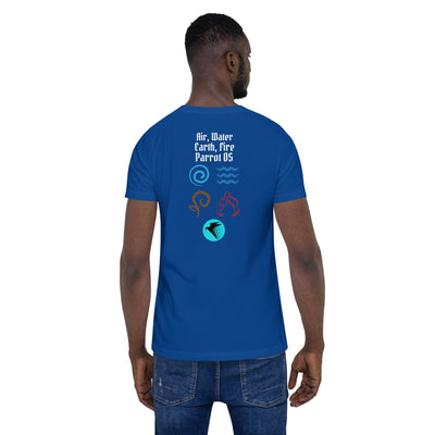 Air, Water, Earth, Fire, Parrot OS - Unisex t-shirt ( Back Print )