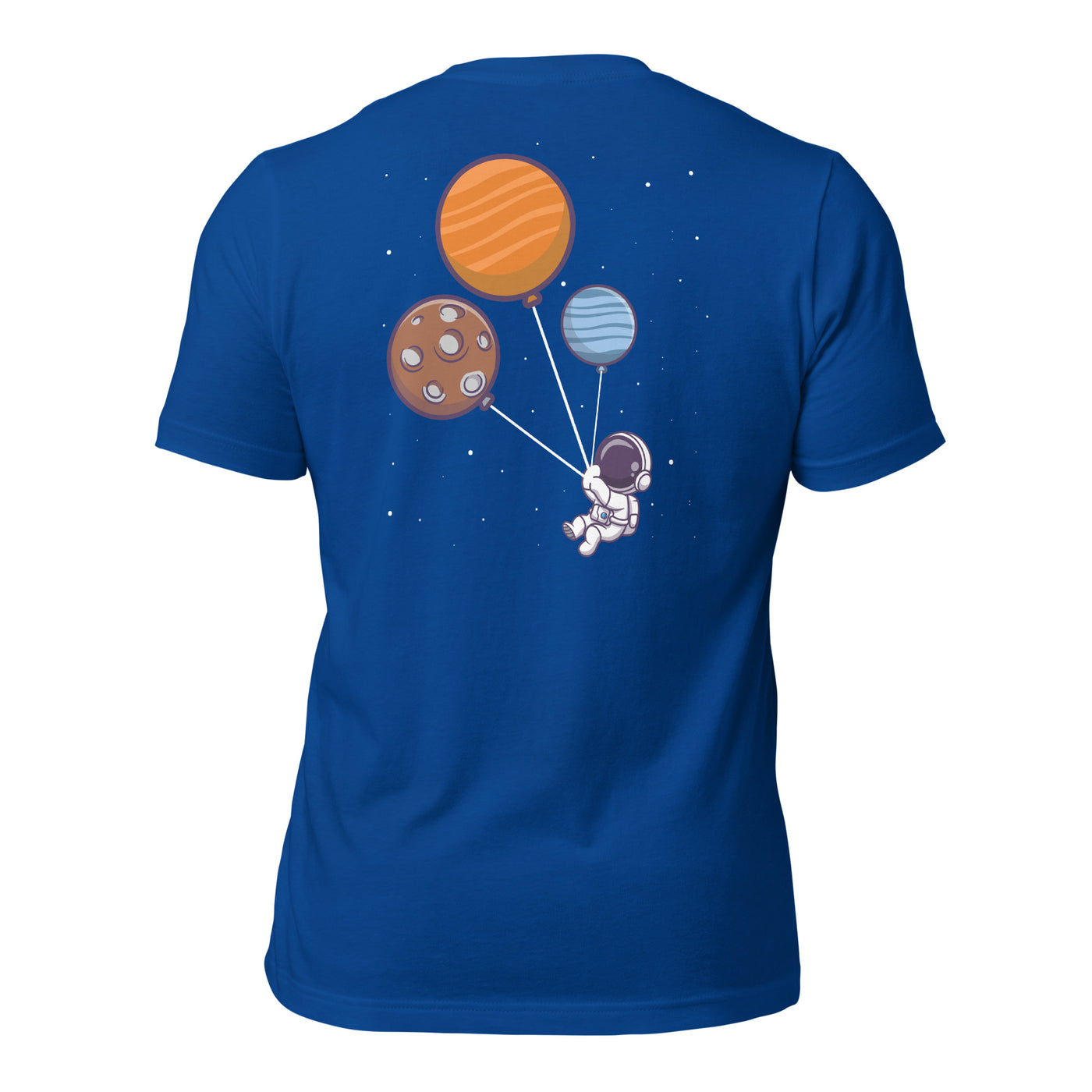 Astronaut with Balloons in Space - Unisex t-shirt ( Back Print )