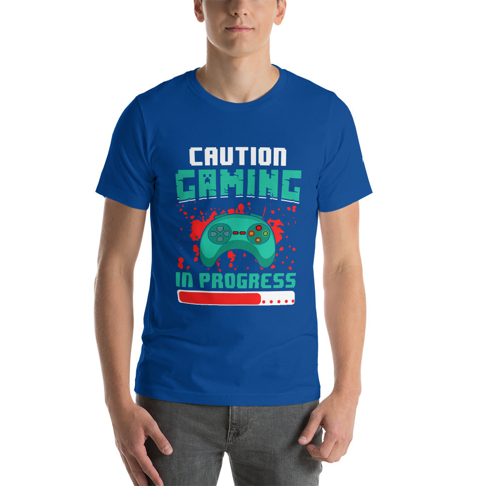 Caution! Gaming In Process Unisex t-shirt