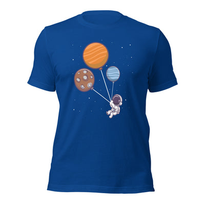 Astronaut with Balloons in Space - Unisex T-shirt