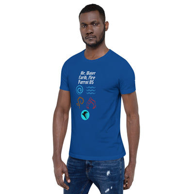 Air, Water, Earth, Fire, Parrot OS - Unisex t-shirt