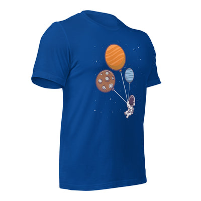 Astronaut with Balloons in Space - Unisex T-shirt