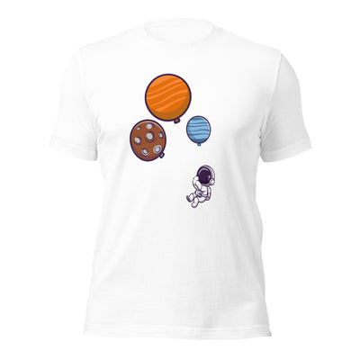 Astronaut with Balloons in Space - Unisex T-shirt