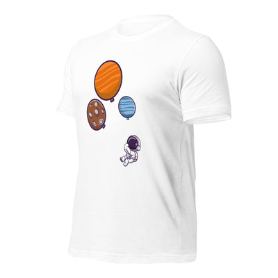 Astronaut with Balloons in Space - Unisex T-shirt