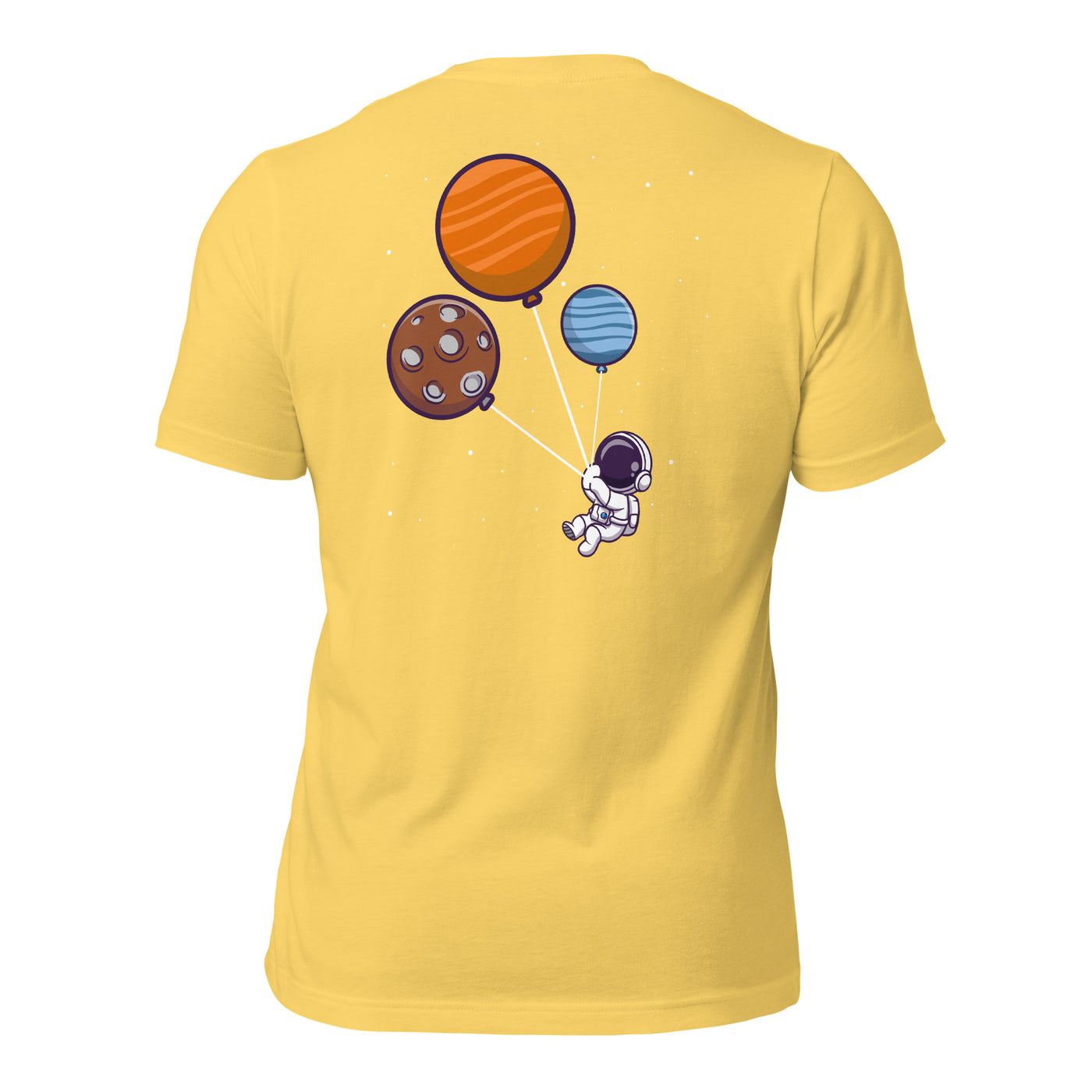 Astronaut with Balloons in Space - Unisex t-shirt ( Back Print )