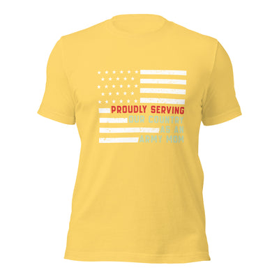Proudly Serving as an Army Mom - Unisex t-shirt