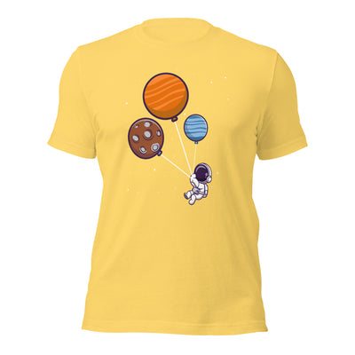 Astronaut with Balloons in Space - Unisex T-shirt