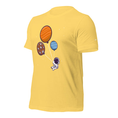 Astronaut with Balloons in Space - Unisex T-shirt