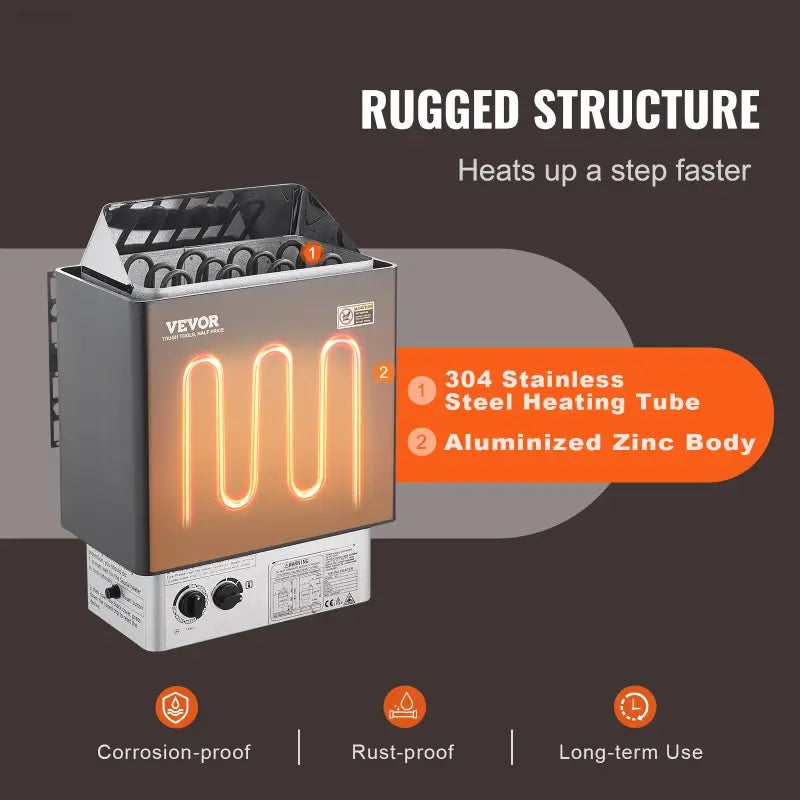 VEVOR 6KW Electric Sauna Heater with Built-In Controls for Home Spa ...