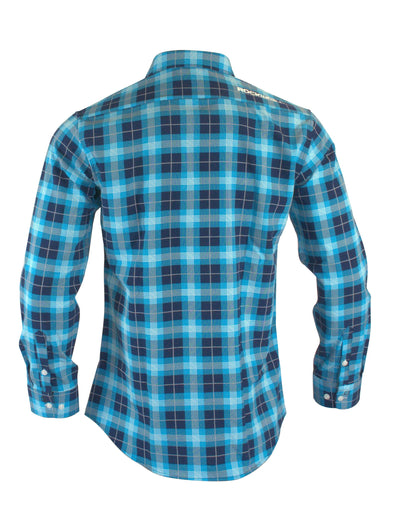 The Titan - Blue Plaid Long Sleeve by MyHackerTech